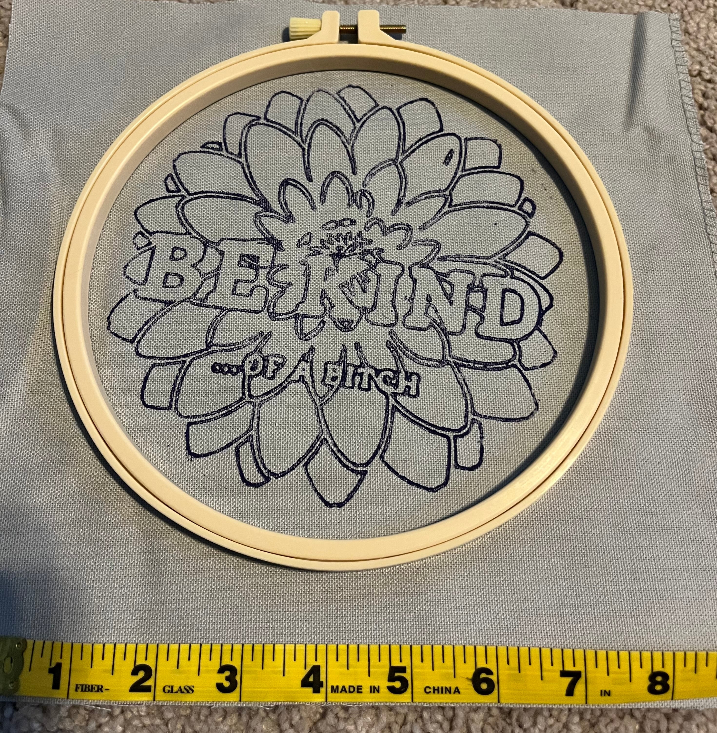 8” Be Kind… Embroidery Kit