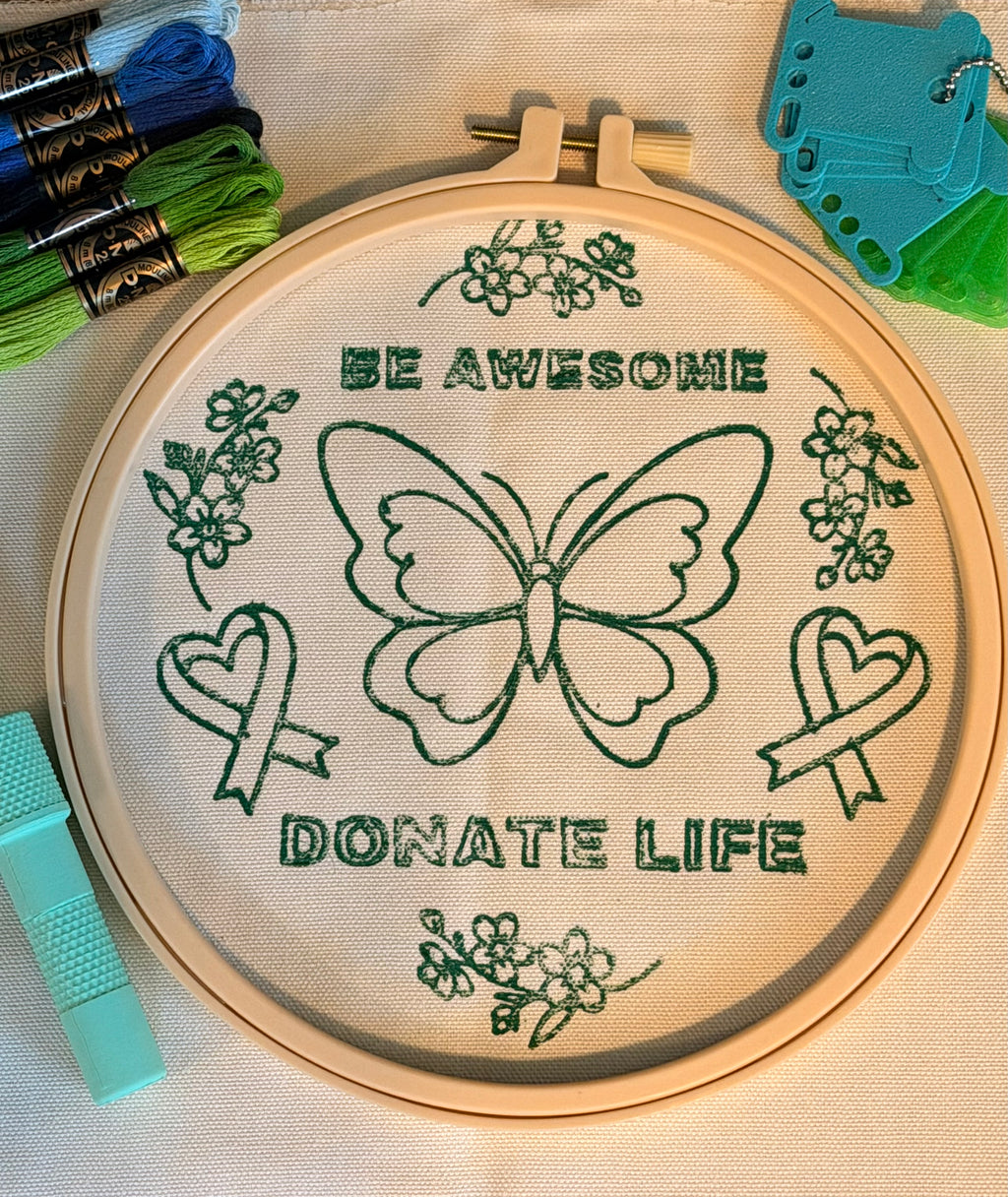Donate Life Embroidery Kit